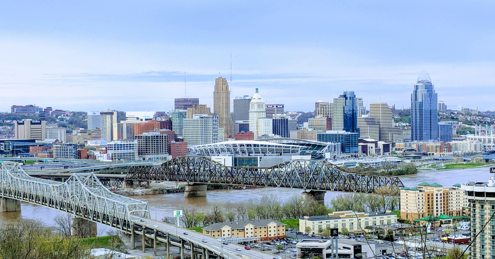 Cincinnati, Ohio skyline representing alcohol intervention and community support resources