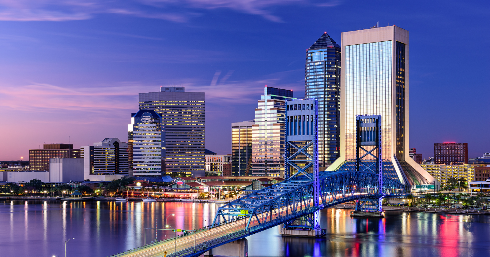 Jacksonville, Florida skyline representing alcohol intervention and community support resources