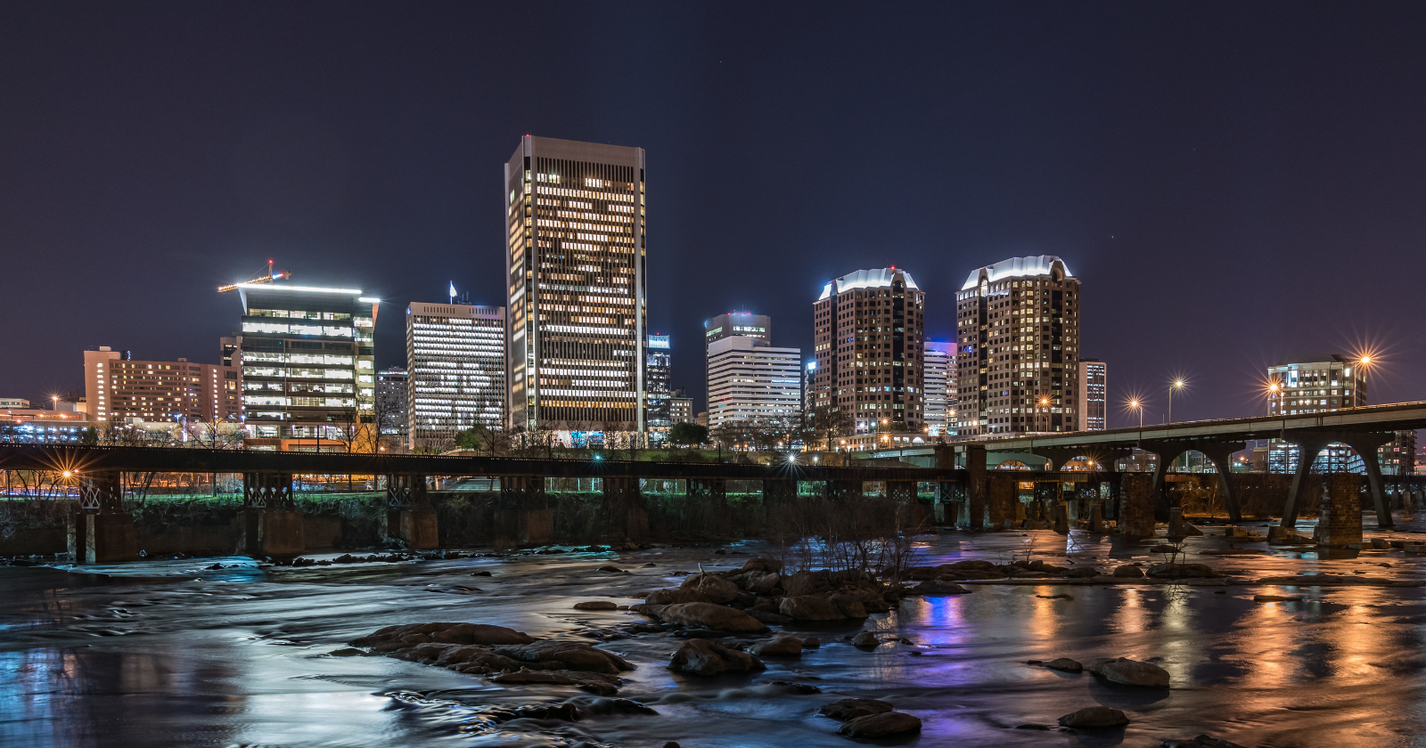 Richmond, Virginia skyline representing alcohol intervention and community support resources