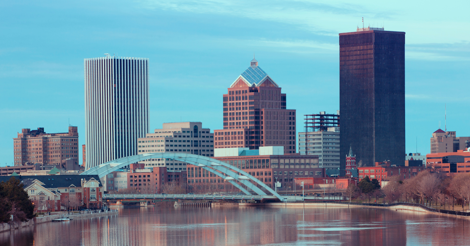 Rochester, New York skyline representing alcohol intervention and community support resources