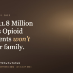 A dark brown promotional graphic with the text: "Texas • April 2026. What $11.8 Million in Texas Opioid Settlements won't buy your family." It features the G3 Recovery Interventions logo, the website professionalinterventions.com, and the phone number (214) 927-2154.