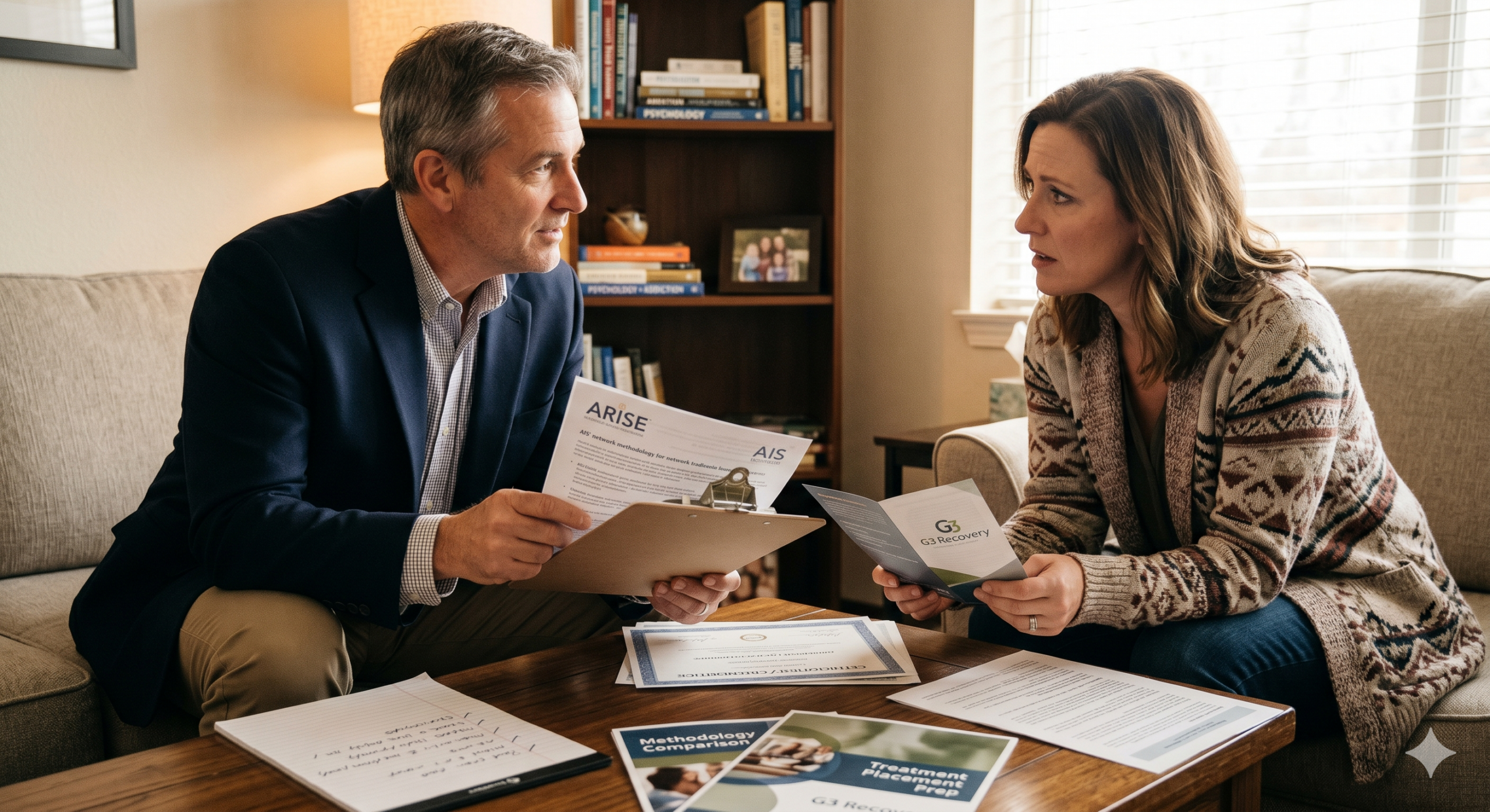 How to Choose the Right Interventionist: A Family’s Guide to Evaluating Credentials, Experience, and Fit A solemn family scene in a living room, where a grieving mother on her knees packs a travel bag for her somber son seated on a sofa with his hands clasped. The boy’s father sits beside him, looking on with concern, amidst bags ready for departure. Not all interventionists are the same. This is something families often discover too late after hiring someone who turned out to be poorly trained, inexperienced with their specific situation, or simply not the right fit for their family’s dynamics. The intervention space has grown significantly over the past decade, and with that growth has come a wide range of quality. Some practitioners are extensively trained, board-certified, and have years of experience across dozens of case types. Others have minimal formal training and are essentially charging families for what amounts to an emotional confrontation without clinical grounding. Choosing the wrong person for this moment carries real consequences. At G3 Recovery, we’re often called in after a failed intervention one that was attempted without proper preparation, or led by someone who didn’t have the experience to manage what came up in the room. We’d rather you choose well from the start. Here’s what to look for. Credentials Matter, But They’re Not the Whole Picture The primary professional certification for intervention specialists in the U.S. is through ARISE Network and through the Association of Intervention Specialists (AIS). Board-certified interventionists have completed supervised hours, passed an exam, and demonstrated competency in the intervention process. That credential matters. An uncredentialed interventionist isn’t automatically bad, but credentials tell you the person has been evaluated against a professional standard, not just self-appointed. That said, credentials alone aren’t sufficient. An interventionist can be credentialed and still be wrong for your family’s situation. Ask specifically about their experience with your loved one’s substance use, their approach to the family structure you have (blended families, estranged relatives, families with co-occurring mental health concerns), and their experience in the region where the intervention will take place. Our Florida interventionists carry both credentials and regional expertise, because knowing the local treatment landscape is as important as knowing how to run the intervention itself. Ask About Their Methodology There are several recognized intervention methodologies. The two most commonly used by trained professionals are the ARISE model (which is more gradual and family-systems oriented) and the Johnson Intervention model (which is more structured and directive). Each has its place, and a skilled interventionist can often draw from multiple approaches depending on the family. What you’re listening for is whether the person can explain their approach clearly and whether it sounds clinically grounded. Vague answers (“I just do what feels right” or “every situation is unique”) from someone who can’t articulate a methodological foundation should raise flags. Ask: What is your primary intervention model? How do you adapt when something unexpected happens in the room? How do you handle it if the person refuses and the family needs to execute stated consequences? Experience With Your Specific Situation A good interventionist has experience across substance types, but they should also be honest about the limits of their experience. Someone who has primarily worked with opioid cases may not be the best fit for a complex alcohol intervention. Someone who mostly works with young adults may struggle with an older professional population. For our Georgia clients, we bring in team members with specific experience in the Southern professional community, where cultural dynamics around help-seeking behavior are distinct. For families dealing with alcohol intervention in Los Angeles, we factor in the entertainment and creative industry context that’s common there. Ask about case types they’ve worked, populations they specialize in, and situations that have challenged them. The answers will tell you a lot. Treatment Placement Is Part of the Job An interventionist who facilitates the conversation and then hands you a list of phone numbers is doing half the job. The most critical function of a skilled interventionist, arguably more important than the intervention itself, is having a vetted treatment placement ready before the intervention happens. Why? Because the gap between “yes” and “arrival at a facility” is where the intervention most commonly unravels. Ambivalence returns. The person finds reasons to delay. If the family doesn’t have a specific destination and confirmed admission, delay becomes the default. When we work with families in New York or do drug intervention in New York City, we’ve already vetted placement options and arranged conditional admission before the intervention date. The same is true for Philadelphia and Miami. This isn’t a bonus feature it’s standard practice for us, and it should be for any interventionist you hire. If a candidate isn’t asking about placement logistics in your initial conversation, push on it. How They Handle Family Disagreement Most families entering an intervention process are not fully aligned. There’s usually at least one hesitant family member, one who is angry, one who is in denial, and one who has already been through this before and is skeptical. A skilled interventionist knows how to work with that complexity. In your initial consultation, describe your family situation honestly including the disagreements. Then ask: how would you handle the family member who doesn’t want to do this? How do you deal with a loved one who has been in treatment before and relapsed? What do you do if someone says something off-script in the room? Listen for flexibility, experience, and groundedness. This is not a situation where you want someone who is easily flustered. Red Flags to Watch For In evaluating interventionists, be alert to the following: Guaranteed outcomes. No ethical interventionist guarantees that the person will agree to treatment. Anyone who does is either inexperienced or not being honest with you. No pre-intervention family preparation. If someone is willing to walk into an intervention without spending significant time preparing the family, they don’t understand the process. No treatment placement support. As above this is not optional. Pressure to decide quickly. A legitimate professional will encourage you to take the time to make a good decision about who you work with. High-pressure sales tactics are a sign that the business model is prioritizing revenue over outcomes. No references. Experienced interventionists have families who will speak to their work. If they can’t provide references (with appropriate privacy protection), that’s a gap worth exploring. What the Right Fit Feels Like When you talk to the right interventionist for your family, a few things happen. You feel heard, not processed. They ask as many questions as they answer. They’re honest about what they know and what they don’t. They can explain their process clearly without using jargon as a shield. And they express genuine interest in your loved one as a person, not just as a case. That’s what we aim to be for every family that calls us whether they’re in Oregon, Georgia, Florida, New York, or anywhere else. The goal isn’t a transaction. It’s a meaningful, well-executed intervention that gives your loved one a real shot at a different life. If you’re in the process of evaluating your options, we welcome that conversation. Ask us hard questions. That’s exactly what you should be doing.